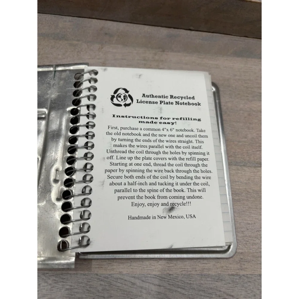 License Plate Notebook 4x6 Reusable New Mexico State